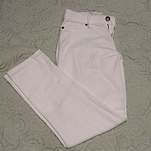 Express Skinny cropped white jeans